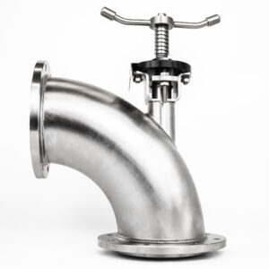 150mm manually operated Flush Valve 90 degree bend, gasket sealing disc and flanged outlet
