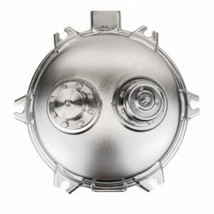 Manhole cover 6 lug 4.5mm dish fitted with 80mm Pressure and 80mm Vacuum relief valves