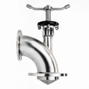 100mm manually operated Flush valve 90 degree bend, Crust breaker gasket sealing disc and flanged outlet